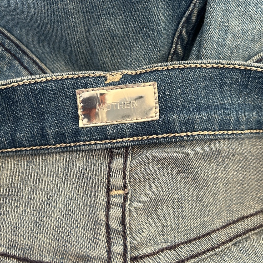 Mother Jeans Stunner Zip Ankle Step Fray Good Girls Do Wash Blue Size 29 - Picture 12 of 14
